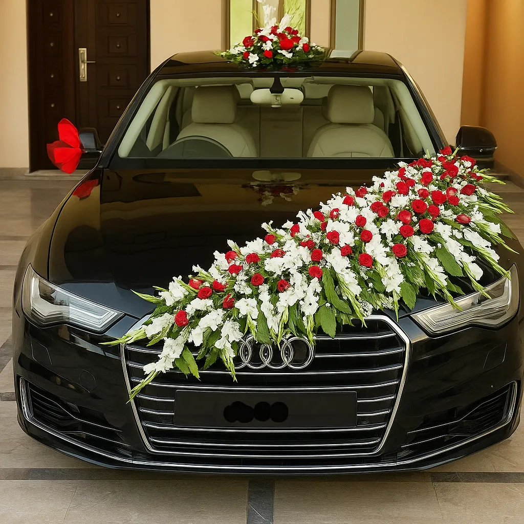 Full Front Flower Garland Bridal Car